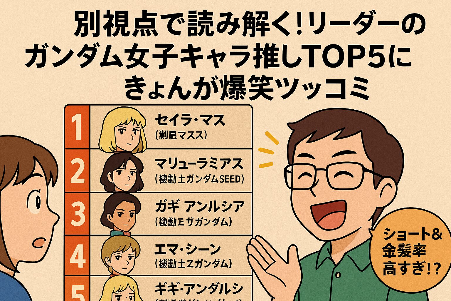 別視点で読み解く!リーダーのガンダム女子キャラ推しTOP5にきょんが爆笑ツッコミ